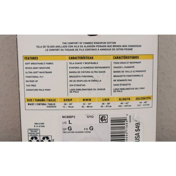 Polo Ralph Lauren NCBBP3-U10 Men Sz L Red/Black Classic Cotton Boxer Briefs 3-Pk - Picture 5 of 7